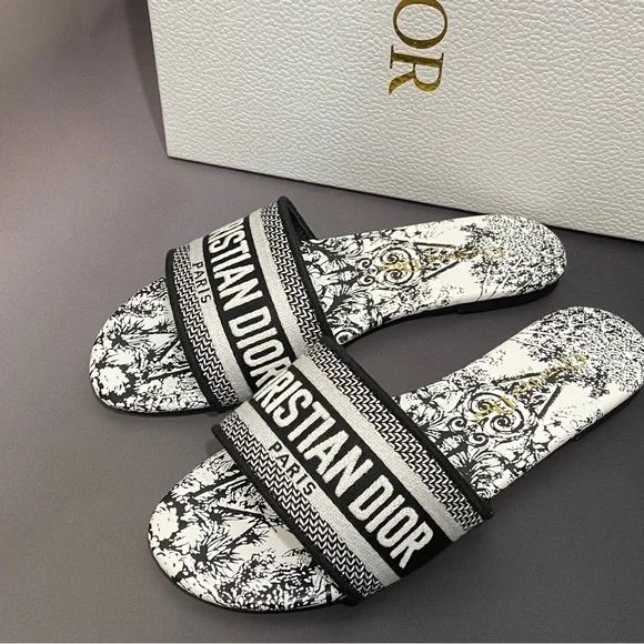 Dior | Shoes | Dior Black And White Womens Slides | Poshmark display picture 2
